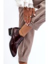 Bordo spalvos moteriški lakuoti suvarstomi batai-58160 BU BORDOWY