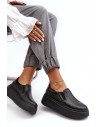 Natūralios odos juodi moteriški batai ant platformos-10151 V.CZARNY+NAPLAK