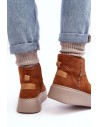 Natūralios odos šilti rudi žieminiai batai-06257-29/00-4 RUDY