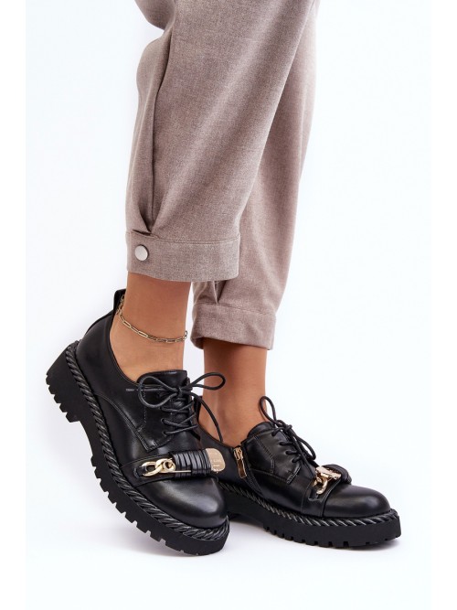Juodi stilingi moteriški batai su išskirtiniu akcentu-MR870-80 BLACK