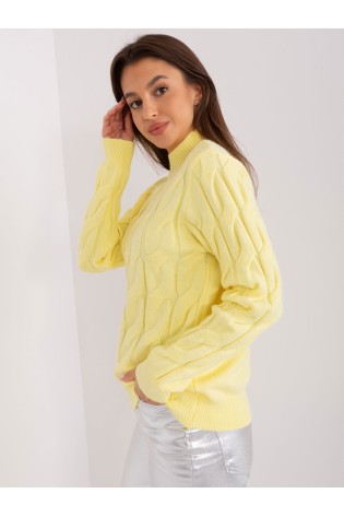 Geltonas moteriškas megztinis-AT-SW-2235.00P
