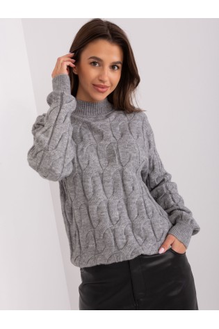 Pilkas moteriškas megztinis-AT-SW-2235.00P