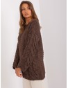 Rudas storas megztinis su pynėmis-BA-SW-8047.92P