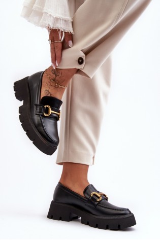 Stilingi moteriški batai su puošmena Black Peuria-2644-1 BLACK