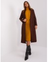 Tamsiai rudas klasikinis elegantiškas paltas-TW-PL-BI-5312-1.31