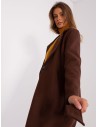 Tamsiai rudas klasikinis elegantiškas paltas-TW-PL-BI-5312-1.31
