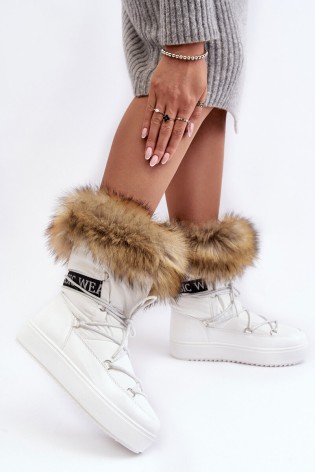 Balti šilti sniego batai-NB615 WHITE
