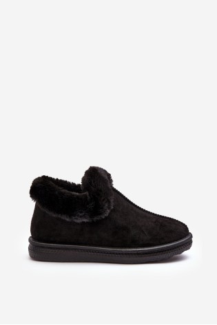 Juodi patogūs žieminiai batai su kailiuku-23PA02-6564 BLACK