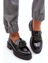 Dekoruoti juodi elegantiški moteriški batai-YL97 BLACK