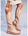 Stilingi moteriški ilgaauliai batai KHIA NUDE-KB 8510