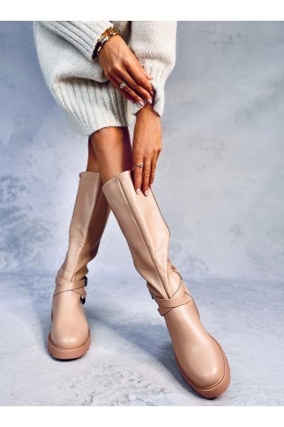 Stilingi moteriški ilgaauliai batai KHIA NUDE-KB 8510