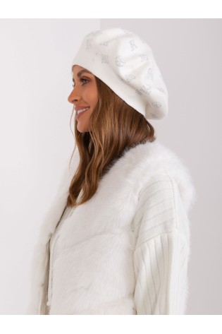 Balta moteriška kepurė su kašmyru-AT-CZ-2318.27