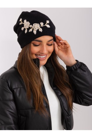 Žieminė moteriška kepurė su siuvinėtomis gėlėmis-AT-CZ-2329-1.85
