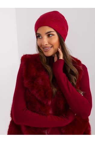 Bordo žieminė moteriška kepurė-AT-CZ-2325.96