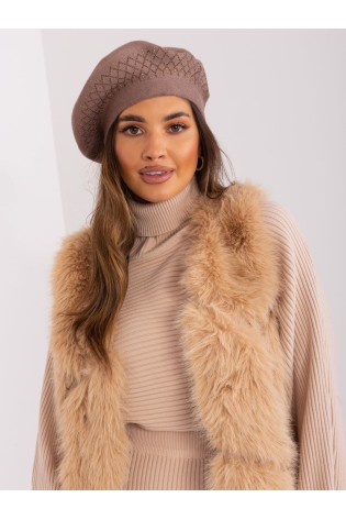 Klasikinė ruda moteriška beretė-AT-CZ-231605.21P