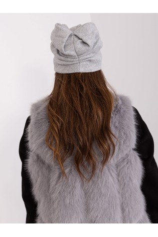 Pilka moteriška žieminė kepurė su kristalais-AT-CZ-23250.61P