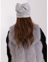 Pilka moteriška žieminė kepurė su kristalais-AT-CZ-23250.61P