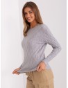 Pilkas moteriškas megztinis-AT-SW-2324-2.68