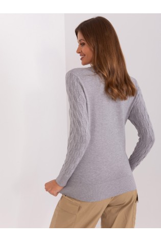 Pilkas moteriškas megztinis-AT-SW-2324-2.68