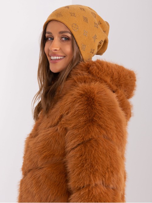 Geltona moteriška žieminė kepurė-AT-CZ-2325.96