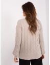 Šiltas moteriškas megztinis su pynėmis-AT-SW-2348.07