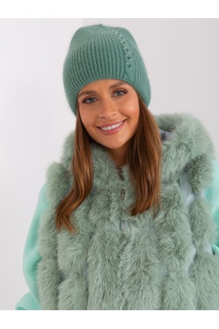 Žalia moteriška žieminė kepurė-AT-CZ-2328.44P
