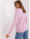 Alyvinis moteriškas megztinis su pynėmis-AT-SW-2235.00P