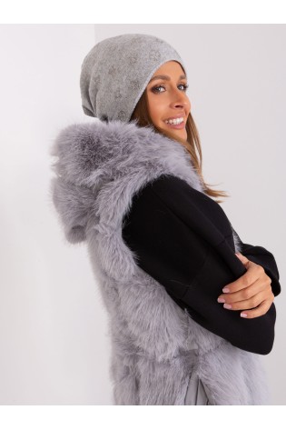 Pilka moteriška žieminė kepurė-AT-CZ-2325.86