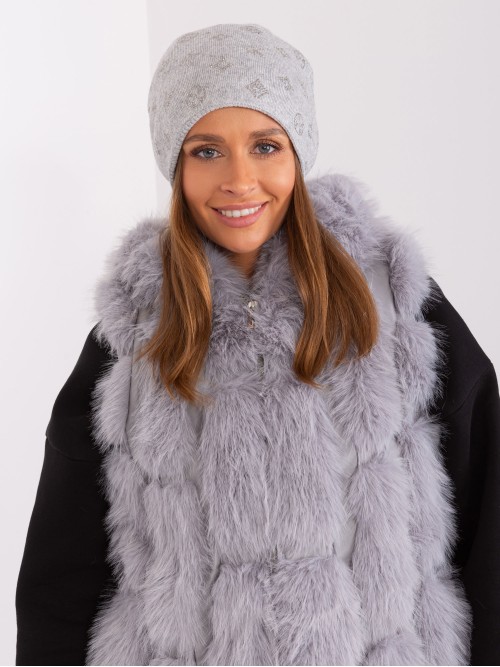 Pilka moteriška žieminė kepurė-AT-CZ-2325.86