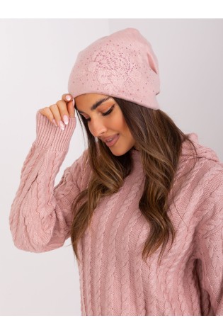 Rožinė žieminė moteriška kepurė-AT-CZ-23250.01P