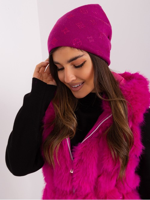 Rožinė moteriška žieminė kepurė-AT-CZ-2325.86