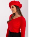 Raudona žieminė beretė su blizgučiais-AT-CZ-231605.04P