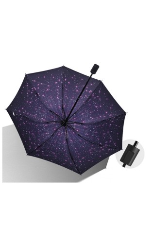 Klasikinis juodas skėtis su nuostabiais kosmoso raštais viduje PAR01WZ4-PAR01WZ4
