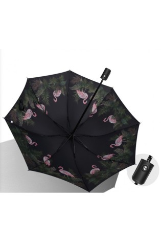 Klasikinis juodas skėtis su flamingais viduje PAR01WZ14-PAR01WZ14