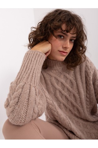 Šviesiai rudas šiltas megztinis-AT-SW-2363-2.30