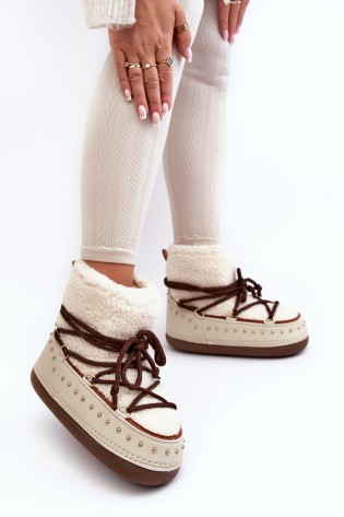 Komfortiški šilti sniego batai-NB617 BEIGE