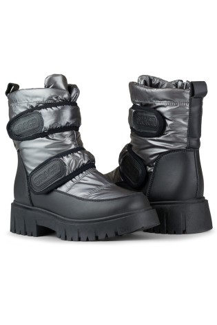 Šilti sidabriniai sniego batai užsegami lipdukais-JH-1Si