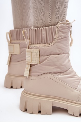 Smėlio spalvos žieminiai batai-34635 BEZOWY
