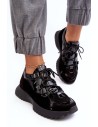 Juodi sportinio dizaino natūralios odos batai-M01/2 CZARNY LAK+WEL