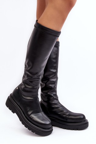 Moteriški aukštos kokybės ilgaauliai batai GOE-MM2N4068 BLACK