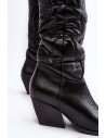 Kaubojiško stiliaus batai išsiuvinėtu aulu-WZ688-13 BLACK
