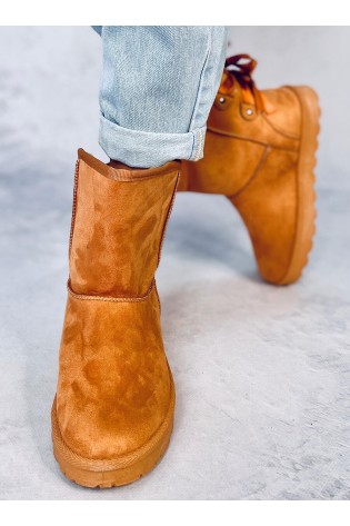 Rudi šilti žieminiai sniego batai su kaspinėliais STELLA CAMEL-KB 36275