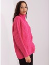 Rožinis megztinis aukštu kaklu-AT-SW-2355-2.30X