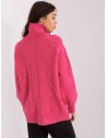 Rožinis megztinis aukštu kaklu-AT-SW-2355-2.30X
