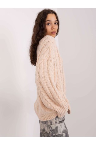Šviesios smėlio spalvos megztinis-AT-SW-2363-2.30
