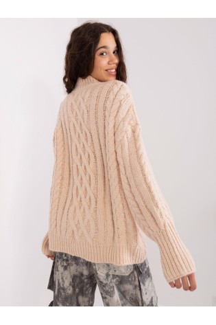 Šviesios smėlio spalvos megztinis-AT-SW-2363-2.30