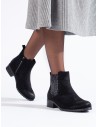 Moteriški juodi zomšiniai Chelsea stiliaus batai-M676B