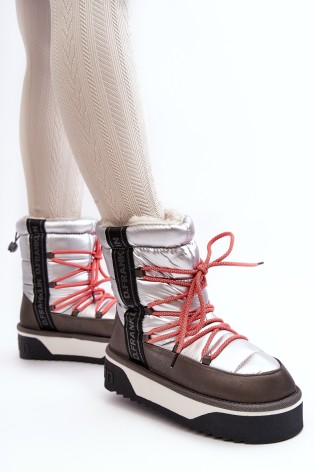 Moteriški žieminiai batai storu padu Vegan D.Franklin-DFSH371006 SILVER