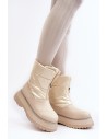 Kreminės spalvos moteriški GOE žieminiai batai-MM2N4079 BEIGE