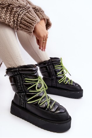 Moteriški žieminiai batai storu padu Vegan D.Franklin-DFSH371007 BLACK